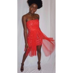 Tulle & Sequin Red OverLay Dress